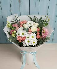 Букет цветов из:  Розы, Лизиантусы и Хризантемы #REPLACE_PRED# Новоизобильном