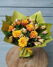 Букет цветов из:  Альстромерии и Розы в Новоизобильном