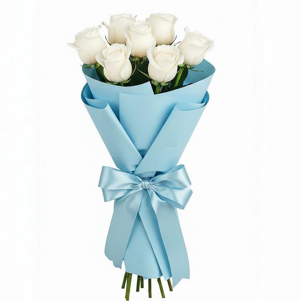 Букет 7 белых роз Проуд в Новоизобильном