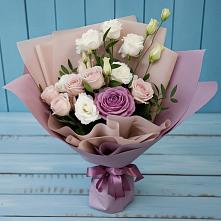 Букет цветов из:  Розы и Лизиантусы в Новоизобильном