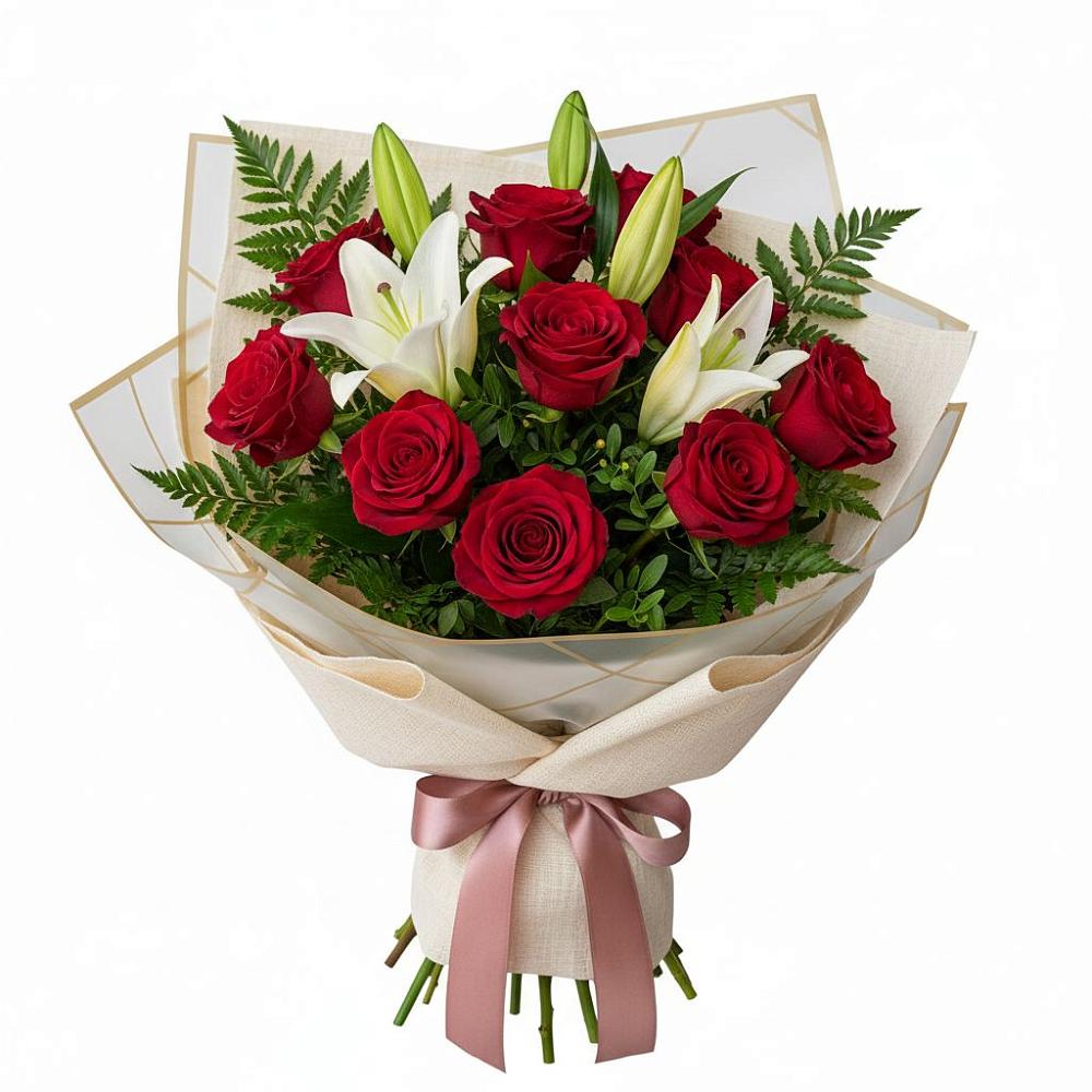 Букет цветов из: Лилии и Розы в Новоизобильном