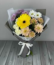 Букет цветов из:  Розы, Герберы и Хризантемы #REPLACE_PRED# Новоизобильном