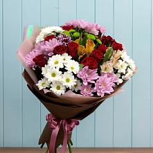 Букет цветов из:  Розы, Хризантемы и Альстромерии в Новоизобильном